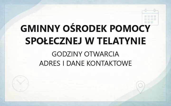 Gminny Ośrodek Pomocy Społecznej w Telatynie - kontakt, świadczenia i zasiłki
