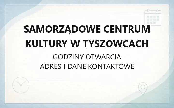 Samorządowe Centrum Kultury w Tyszowcach - kontakt, zajęcia, wynajem sal
