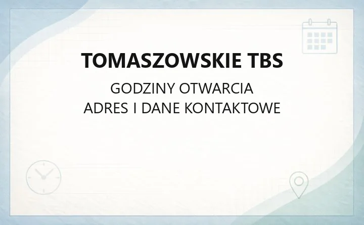 Tomaszowskie TBS - kontakt, awarie, wynajem mieszkań i garaży
