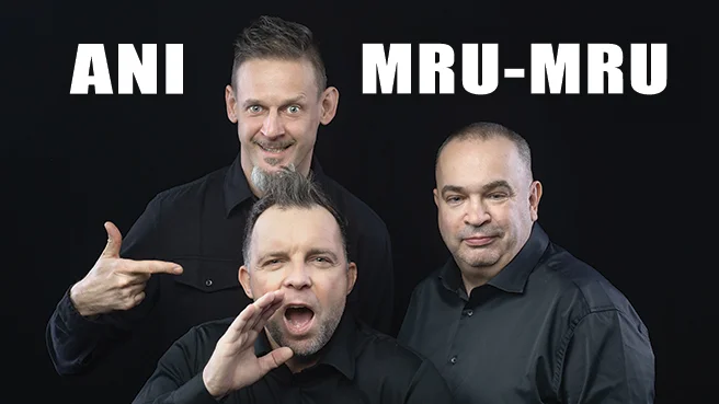 Grafika promocyjna wydarzenia Kabaret ANI MRU-MRU w Tomaszowie Mazowieckim — program „Mniej więcej”