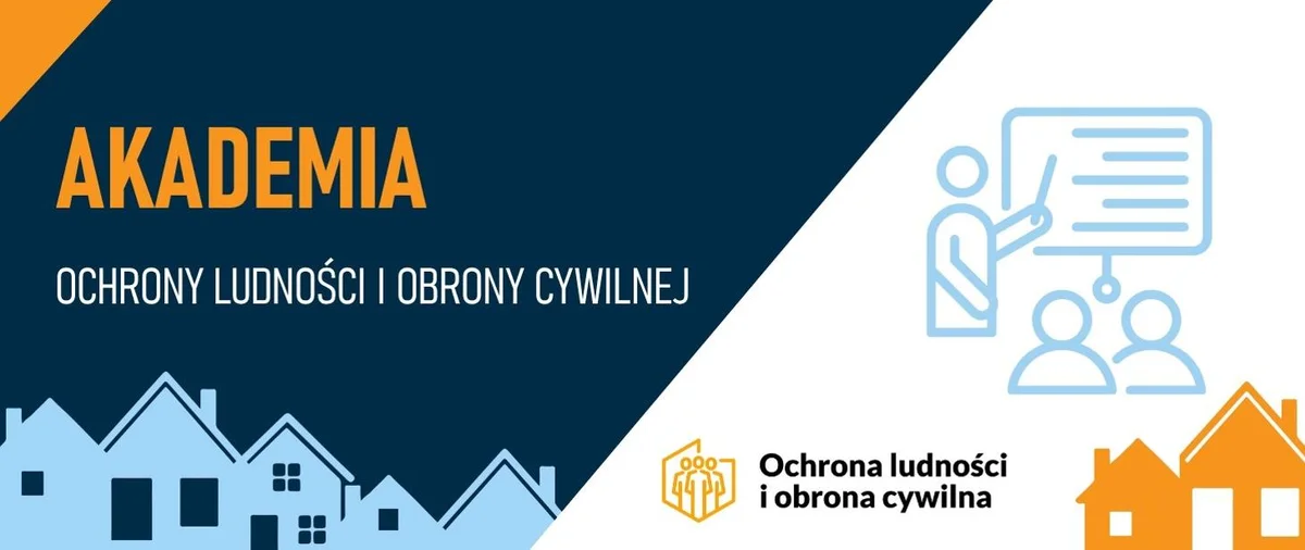 Grafika promocyjna wydarzenia Krajowy Trening Rodzinny Akademii Ochrony Ludności i Obrony Cywilnej