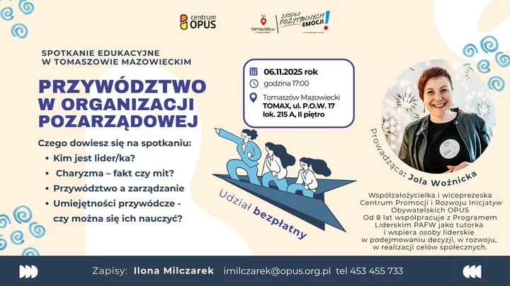Grafika promocyjna wydarzenia Spotkanie edukacyjne dla społeczników z Tomaszowa Mazowieckiego