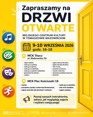 Grafika promocyjna wydarzenia Drzwi Otwarte w placówkach MCK