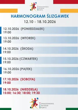 Grafika promocyjna wydarzenia Nowy tydzień – nowy harmonogram ślizgawek