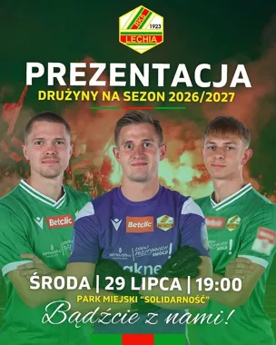 Grafika promocyjna wydarzenia Oficjalna prezentacja drużyny piłkarskiej Lechii