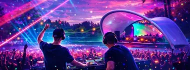 Grafika promocyjna wydarzenia Tomaszowska Noc DJ-ów 2026: taneczny start lata na Miejskiej Przystani