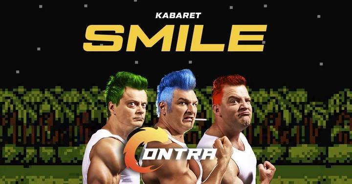 Grafika promocyjna wydarzenia Kabaret Smile „CONTRA” w Tomaszowie Mazowieckim