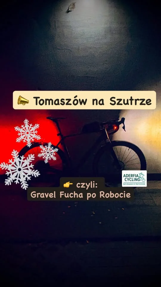 Grafika promocyjna wydarzenia Tomaszów na Szutrze — Gravel Fucha po Robocie (3 grudnia 2025)