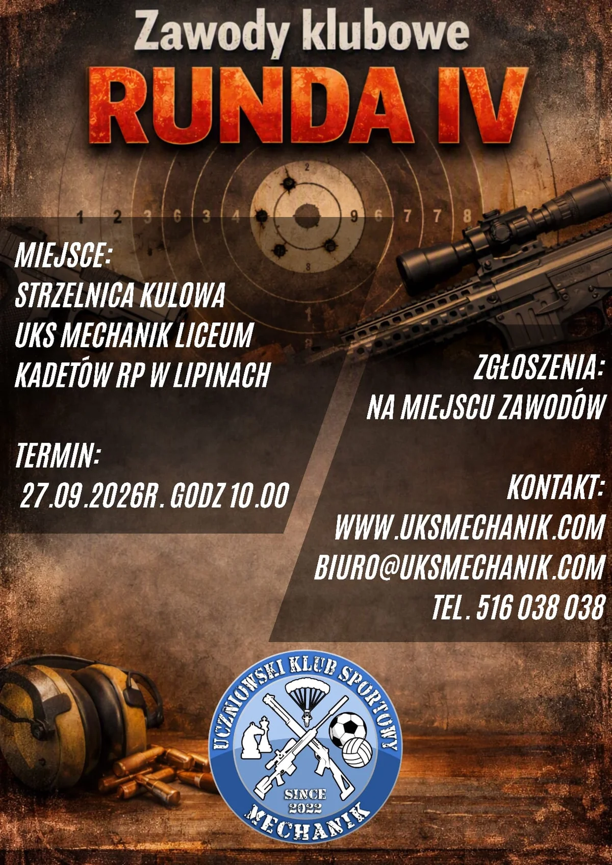 Grafika promocyjna wydarzenia Zawody Klubowe IV Runda w Tomaszowie