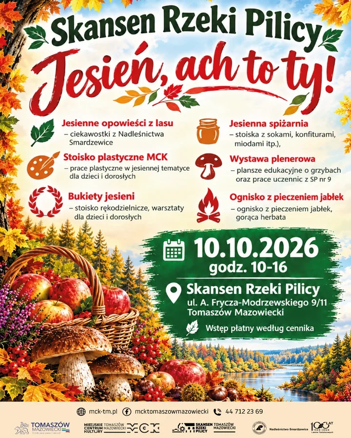 Jesień w Skansenie Rzeki Pilicy. Kasztany, jabłka i opowieści z lasu
