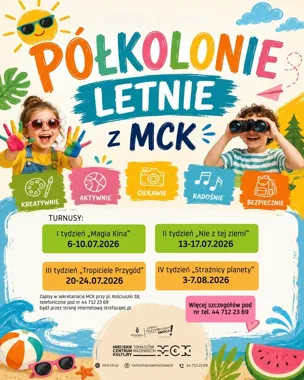 Wakacje z MCK-iem zapowiadają cztery tygodnie zabawy, ruchu i wycieczek