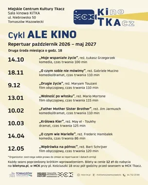 W Tomasowie wraca ALE KINO - osiem seansów na sezon 2026/2027