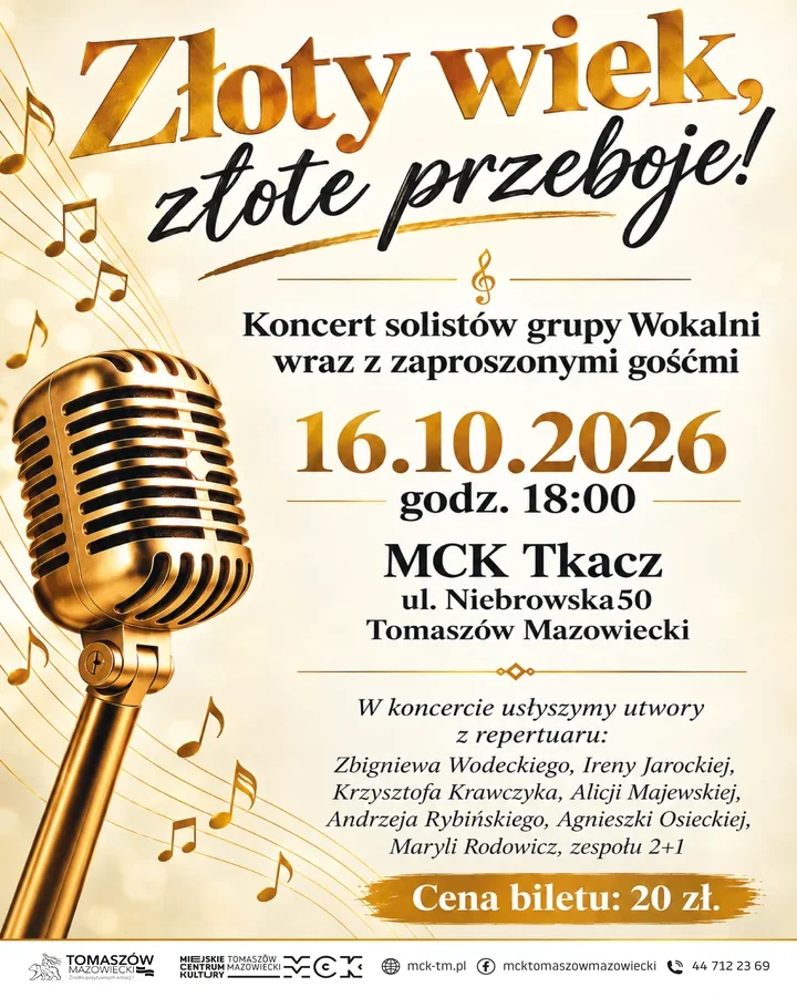 W Tomaszowie zabrzmią złote przeboje. Wokalni sięgają po wspomnienia