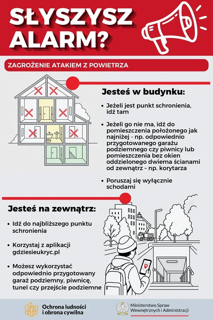 Trzy minuty syreny i szybka decyzja. Zasady schronienia w Tomaszowie Mazowieckim