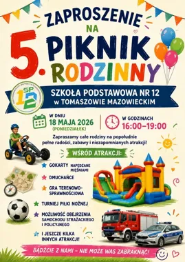 Rodzinne popołudnie w SP 12. Będą gokarty, dmuchańce i służby